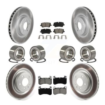 Front Rear Wheel Bearing Coated Disc Brake Rotor And Pads Kit (10Pc) For Land Rover Range KBB-129830