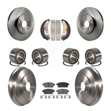 Front Rear Bearing Disc Brake Rotor Pads Shoe Kit (10Pc) For 2013-2017 Chevrolet Trax AWD KBB-129858