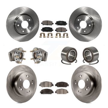 Front Rear Hub Bearing Disc Brake Rotors And Pads Kit (10Pc) For 2016-2022 Honda HR-V AWD KBB-130426
