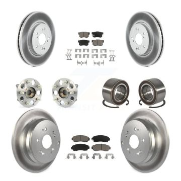 Front Rear Hub Bearing Coated Disc Brake Rotors And Ceramic Pads Kit (10Pc) For Acura RDX KBB-130623