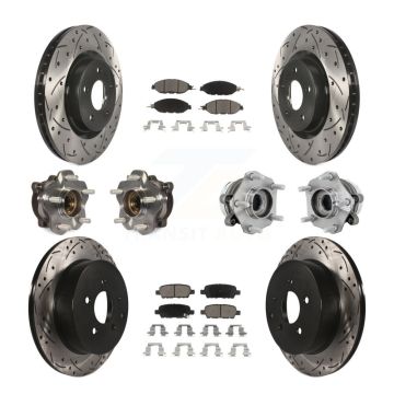 Front Rear Hub Bearing Coated Disc Brake Rotors And Pads Kit (10Pc) For Nissan Murano AWD KBB-131311