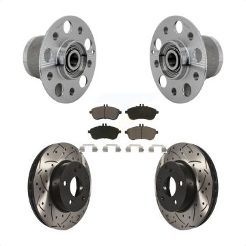 Front Hub Bearing Assembly Coated Drilled Slot Brake Rotor Pad Kit For Mercedes-Benz C250 KBB-131322