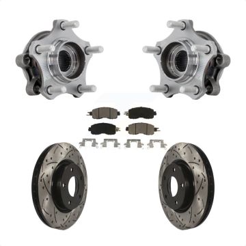 Front Hub Bearing Assembly Drilled Slot Brake Rotor & Pad Kit For 2019-2023 Nissan Altima KBB-131336