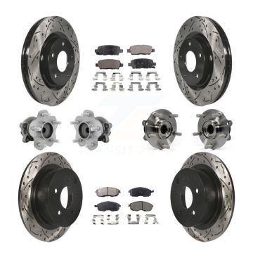 Front Rear Hub Bearings Coated Disc Brake Rotors And Pads Kit (10Pc) For Nissan Juke KBB-131379