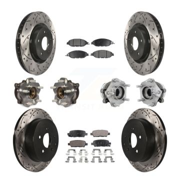Front Rear Hub Bearing Coated Disc Brake Rotors And Pads Kit (10Pc) For Nissan Murano AWD KBB-131384