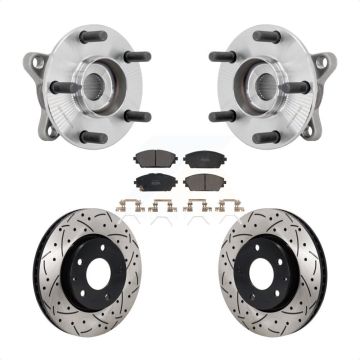 Front Hub Bearing Assembly Coat Drill Slot Brake Rotor Pads Kit For 2021-2022 Mazda 3 FWD KBB-131389