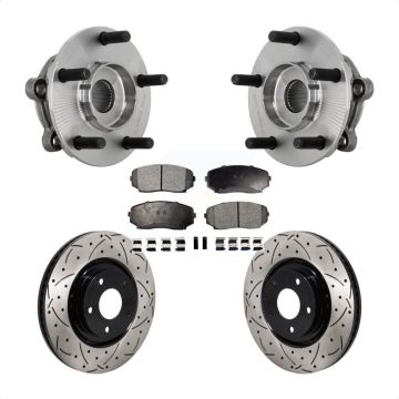 Front Hub Bearing Assembly Coated Drill Slot Brake Rotor Pad Kit For 2016-2023 Mazda CX-9 KBB-131408