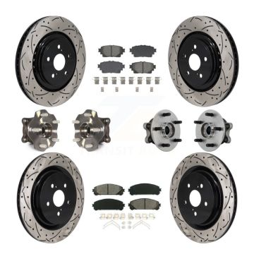 Front Rear Hub Bearing Coated Brake Rotor Pads Kit (10Pc) For 20-22 Toyota Highlander AWD KBB-131437