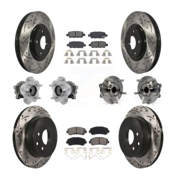 Front Rear Hub Bearing Coat Brake Rotor Pads Kit (10Pc) For Nissan Juke Nismo RS with FWD KBB-131440