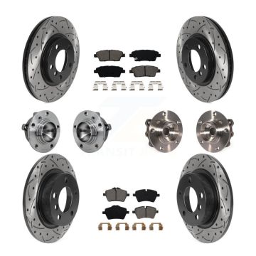 Front Rear Hub Bearing Coat Brake Rotor Pad Kit (10Pc) For Mini Cooper Paceman S with FWD KBB-131445