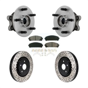 Front Hub Bearing Assembly Drilled Slot Brake Rotor & Pad Kit For 2021-2023 Toyota Sienna KBB-131473