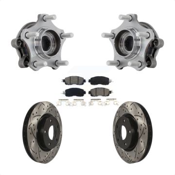 Front Hub Bearing Assembly Drilled Slot Brake Rotor & Pad Kit For 2019-2023 Nissan Altima KBB-131474