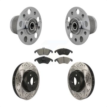 Front Hub Bearing Coat Drill Slot Brake Rotor Pads Kit For Mercedes-Benz E350 C350 SLC300 KBB-131481