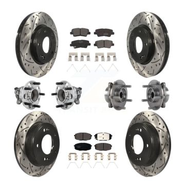 Front Rear Hub Bearing Coated Brake Rotor Pad Kit (10Pc) For Kia Forte Hyundai Elantra GT KBB-131498