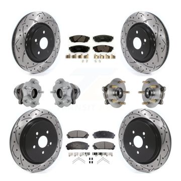 Front Rear Hub Bearing Coat Brake Rotor Pads Kit (10Pc) For Lexus RX350 RX350L RX450h FWD KBB-131521