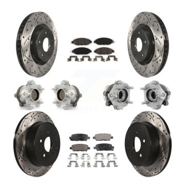 Front Rear Hub Bearing Coated Disc Brake Rotors And Pads Kit (10Pc) For Nissan Murano FWD KBB-131527