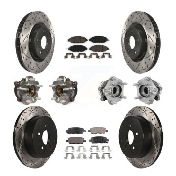 Front Rear Hub Bearing Coated Disc Brake Rotors And Pads Kit (10Pc) For Nissan Murano AWD KBB-131528