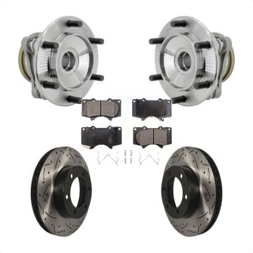 Front Hub Bearing Drilled Slot Brake Rotor & Pad Kit For Toyota Tacoma 4Runner FJ Cruiser KBB-131548