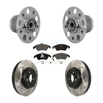 Front Hub Bearing Coat Drill Slot Brake Rotor Pads Kit For Mercedes-Benz E350 C350 SLC300 KBB-131550