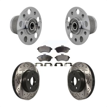Front Hub Bearing Assembly Coated Drilled Slot Brake Rotor Pad Kit For Mercedes-Benz C250 KBB-131552