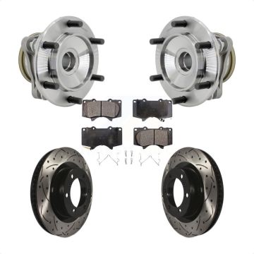 Front Hub Bearing Coated Drill Slot Brake Rotor Pads Kit For 2010-2021 Toyota 4Runner RWD KBB-131556