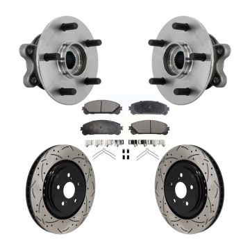 Front Hub Bearing Assembly Drill Slot Brake Rotor Pad Kit For 2020-2022 Toyota Highlander KBB-131557