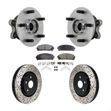 Front Hub Bearing Assembly Drilled Slot Brake Rotor & Pad Kit For 2021-2023 Toyota Sienna KBB-131558