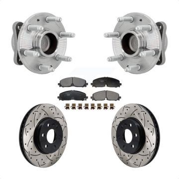 Front Hub Bearing Drilled Slot Brake Rotor Pads Kit For Chevrolet Colorado GMC Canyon RWD KBB-131560