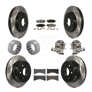 Front Rear Hub Bearing Coat Brake Rotor Pads Shoe Kit (10Pc) For GMC Sierra 1500 Yukon XL KBB-131561