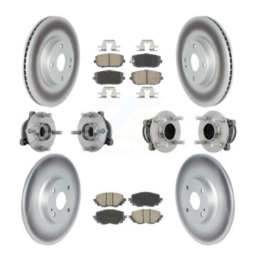 Front Rear Hub Bearings Coated Disc Brake Rotors And Pads Kit (10Pc) For Mazda MX-5 Miata KBB-131571