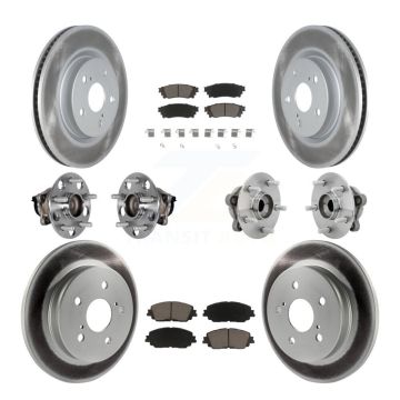 Front Rear Hub Bearing Coated Disc Brake Rotor And Ceramic Pad Kit (10Pc) For Toyota C-HR KBB-131577