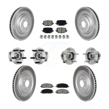 Front Rear Hub Bearing Coated Brake Rotor Pads Kit (10Pc) For Lincoln Aviator Ford Police KBB-131594