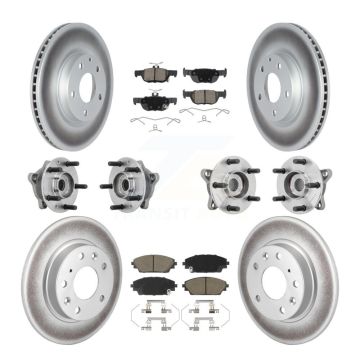 Front Rear Hub Bearing Coated Brake Rotor & Pads Kit (10Pc) For 2020-2022 Mazda CX-30 AWD KBB-131601