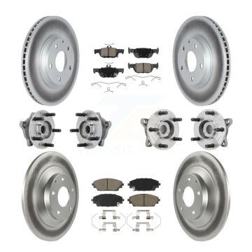 Front Rear Hub Bearing Coated Brake Rotor & Pads Kit (10Pc) For 2020-2022 Mazda CX-30 AWD KBB-131602
