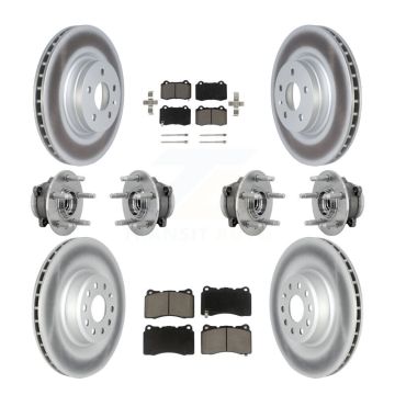 Front Rear Hub Bearing Coated Disc Brake Rotor Pad Kit (10Pc) For 2016 Tesla S From 04 16 KBB-131604