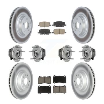 Front Rear Hub Bearing Coated Disc Brake Rotor And Pad Kit (10Pc) For 2017-2019 Tesla X S KBB-131605