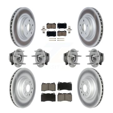 Front Rear Hub Bearing Coat Brake Rotor Pad Kit (10Pc) For Tesla X S With Brembo Calipers KBB-131606
