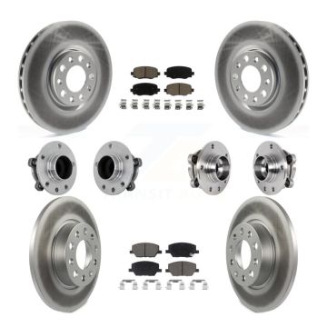 Front Rear Hub Bearing Coated Brake Rotor Pads Kit (10Pc) For Jeep Renegade Fiat 500X FWD KBB-131609