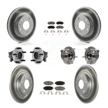 Front Rear Hub Bearing Coated Brake Rotor And Pad Kit (10Pc) For 2016-2018 Mazda CX-3 FWD KBB-131613