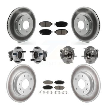 Front Rear Hub Bearing Coated Brake Rotor And Pad Kit (10Pc) For 2019-2021 Mazda CX-3 FWD KBB-131614