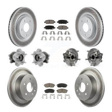 Front Rear Hub Bearing Coated Disc Brake Rotor And Ceramic Pad Kit (10Pc) For Nissan Juke KBB-131615