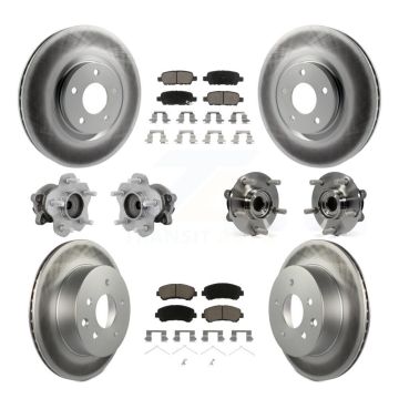 Front Rear Hub Bearing Coat Brake Rotor Pads Kit (10Pc) For Nissan Juke Nismo RS with FWD KBB-131616