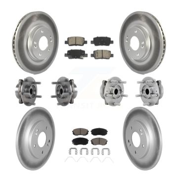 Front Rear Hub Bearing Coated Disc Brake Rotor And Ceramic Pads Kit (10Pc) For Kia Seltos KBB-131632