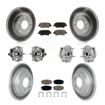 Front Rear Hub Bearing Coat Brake Rotor Pads Kit (10Pc) For 22 Hyundai Kona FWD with 1.6L KBB-131635