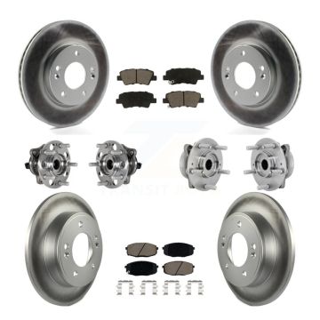 Front Rear Hub Bearing Coat Brake Rotor Pads Kit (10Pc) For 22 Hyundai Kona FWD with 2.0L KBB-131636