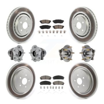 Front Rear Hub Bearing Coat Brake Rotor Pads Kit (10Pc) For Lexus RX350 RX350L RX450h FWD KBB-131640