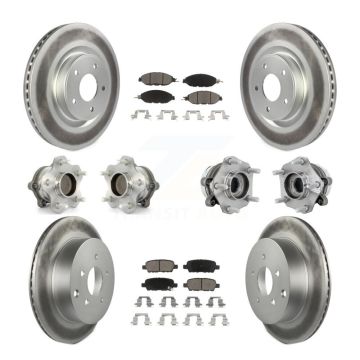 Front Rear Hub Bearing Coated Disc Brake Rotors And Pads Kit (10Pc) For Nissan Murano FWD KBB-131641