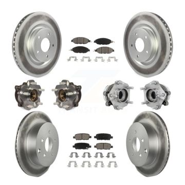 Front Rear Hub Bearing Coated Disc Brake Rotors And Pads Kit (10Pc) For Nissan Murano AWD KBB-131642