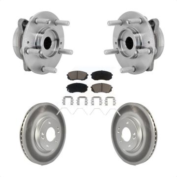 Front Hub Bearing Assembly Coated Disc Brake Rotor & Pads Kit For Hyundai Kona Kia Seltos KBB-131644