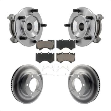 Front Hub Bearing Assembly Coated Disc Brake Rotor Pads Kit For Toyota Tundra Sequoia RWD KBB-131645